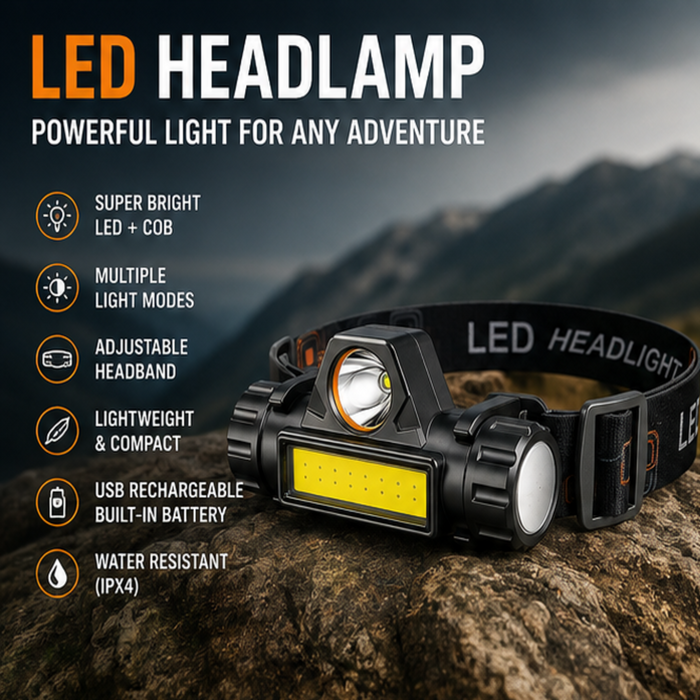 Lemkoff Gear NightTrek™ Magnetic LED Headlamp