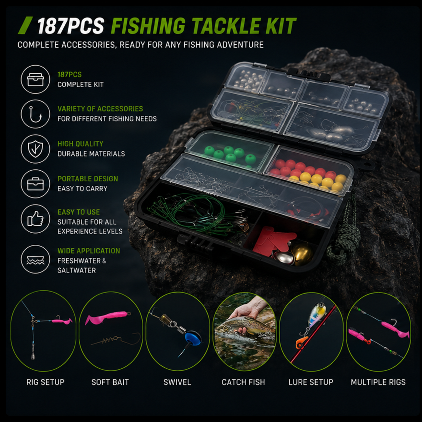 Lemkoff Gear Ultimate Fishing Tackle Kit 187/263PCS — image 1